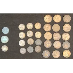 Lot de 30 pièces britanniques en cuivre fin 19eme début 20eme