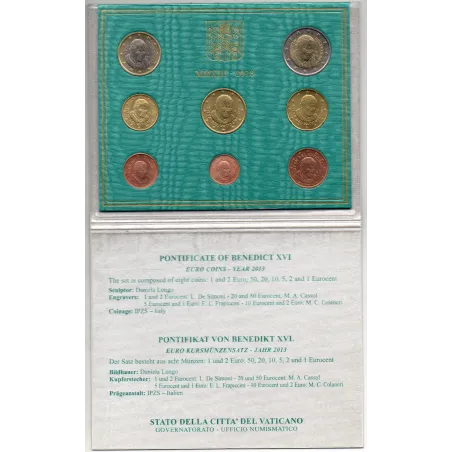 Coffret BU Vatican 2013 Pape BEnoit XVI pièces de monnaie