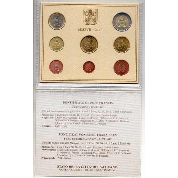 Coffret BU Vatican 2022 Armoiries sous le pape Francois pièces de monnaie