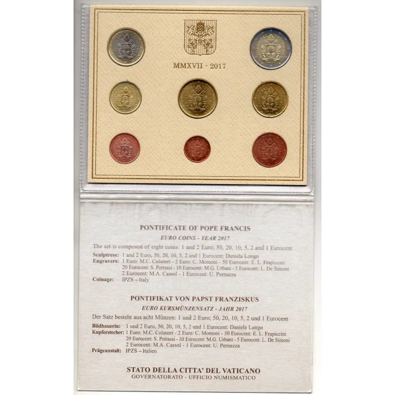 Coffret BU Vatican 2022 Armoiries sous le pape Francois pièces de monnaie Coffret BU Vatican 2022 Armoiries sous le pape Francois pièces de monnaie