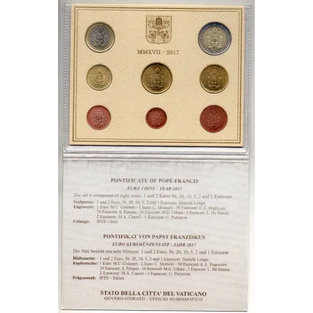 Coffret BU Vatican 2022 Armoiries sous le pape Francois pièces de monnaie