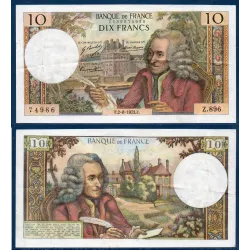 10 Francs Voltaire, TTB, 2.8.1973 Billet de la banque de France