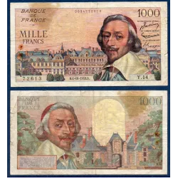 1000 Francs Richelieu, B, 1.10.1958 Billet de la banque de France