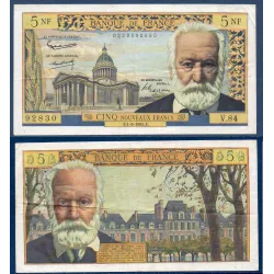 5 Nouveaux Francs  Victor Hugo, TTB, 1.3.1962 Billet de la banque de France