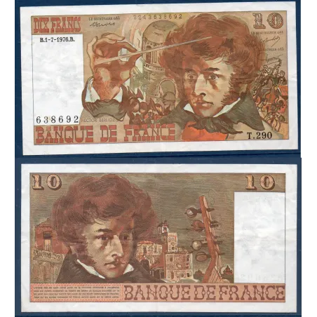10 Francs Berlioz, TTB, 1.7.1976 Billet de la banque de France