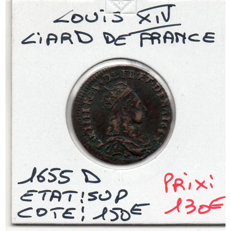 Liard de France 1655 D Vimy Sup Louis XIV pièce de monnaie royale Liard de France 1655 D Vimy Sup Louis XIV pièce de monnaie royale