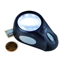 Loupe a poser Bullauge 6 LED, grossit 5x