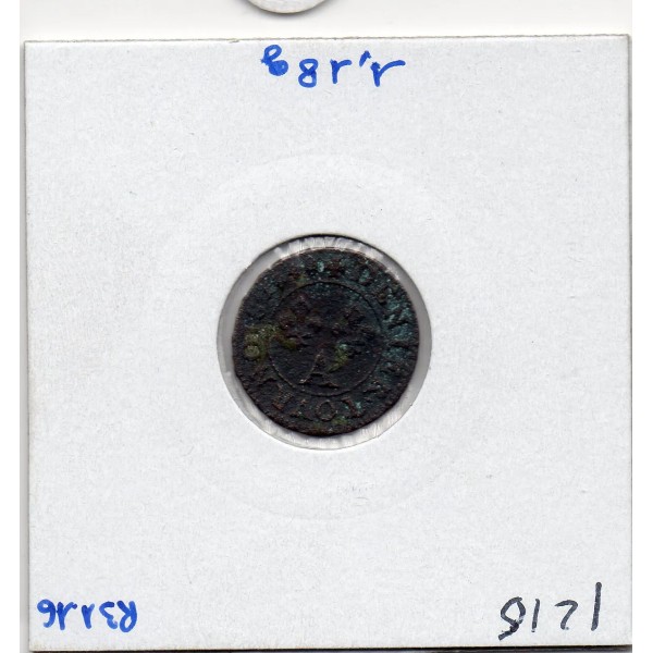 Denier tournois 1648 A Paris B Louis XIV pièce de monnaie royale