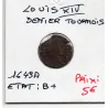Denier tournois 1649 A Paris B+ Louis XIV pièce de monnaie royale