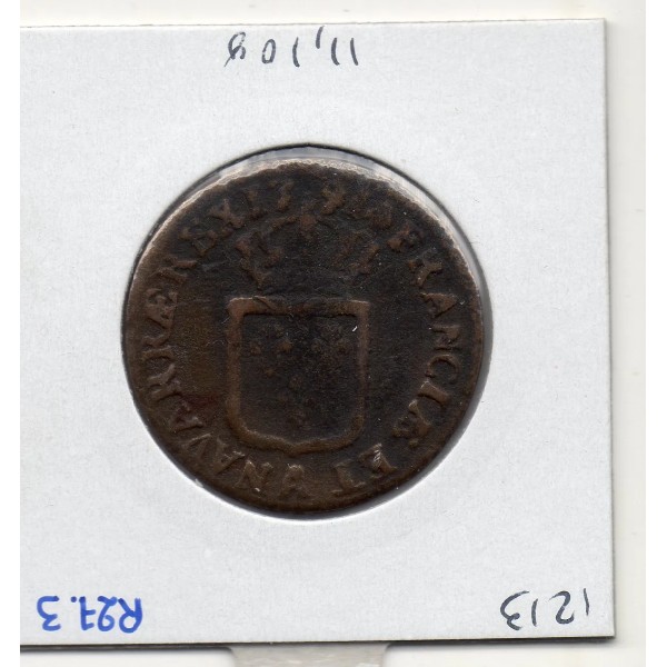 Sol 1791 A Paris 2eme semestre Leopard TTB Louis XVI pièce de monnaie royale