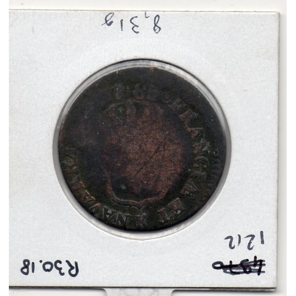 Sol 1783 K Bordeaux B décentrée Louis XVI pièce de monnaie royale