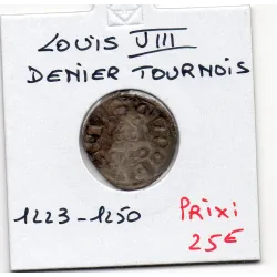 Denier Tournois Louis VIII (1223-1250) pièce de monnaie royale