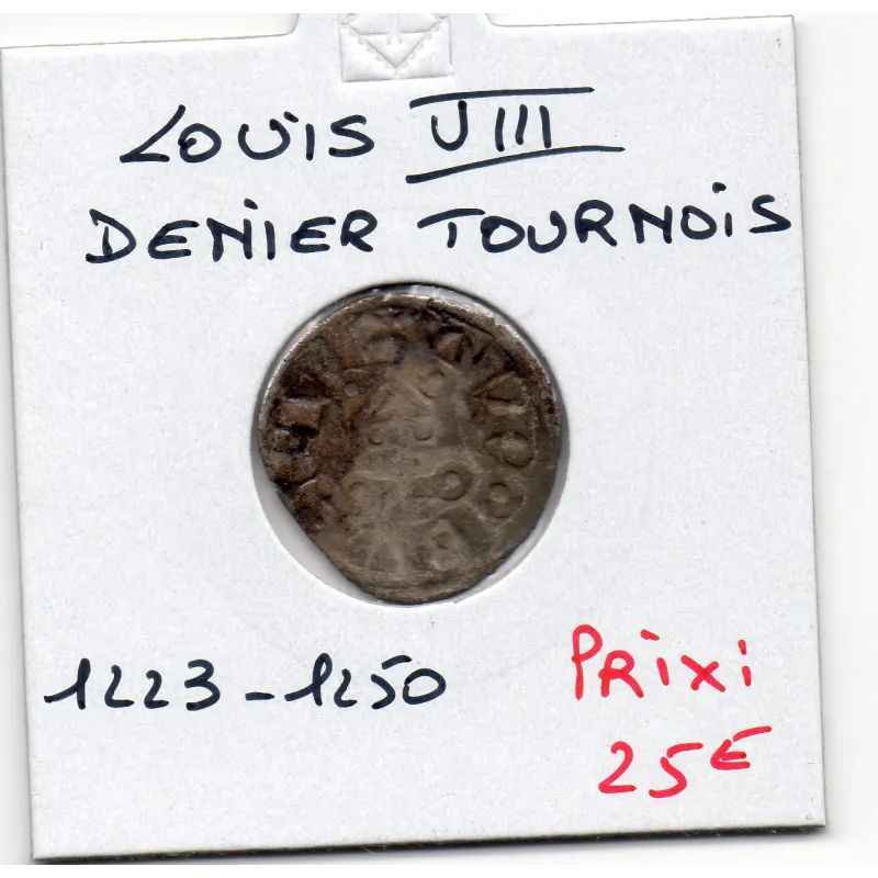 Denier Tournois Louis VIII (1223-1250) pièce de monnaie royale