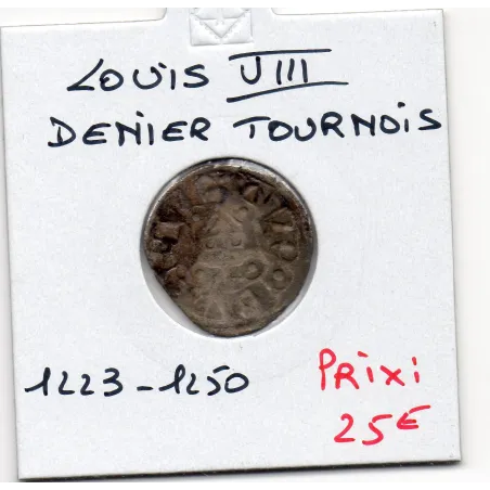Denier Tournois Louis VIII (1223-1250) pièce de monnaie royale