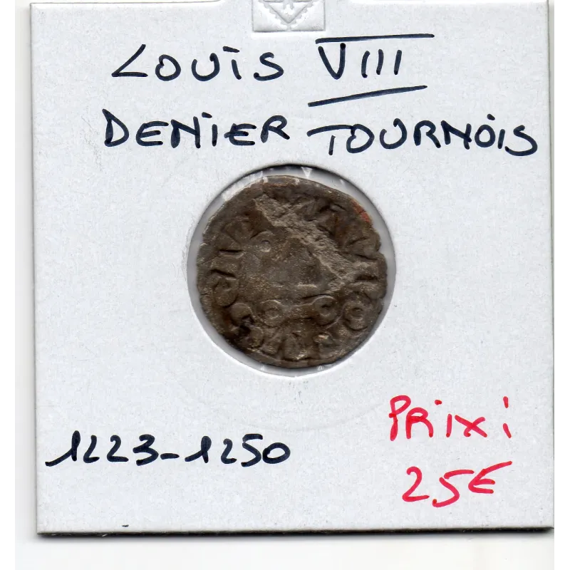 Denier Tournois Louis VIII (1223-1250) pièce de monnaie royale Denier Tournois Louis VIII (1223-1250) pièce de monnaie royale