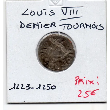 Denier Tournois Louis VIII (1223-1250) pièce de monnaie royale
