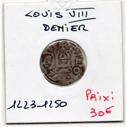 Denier Tournois Louis VIII (1223-1250) pièce de monnaie royale