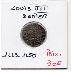 Denier Tournois Louis VIII (1223-1250) pièce de monnaie royale