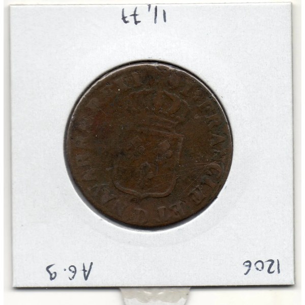 Sol 1791 D Lyon 1er semestre cuivre Louis XVI pièce de monnaie royale