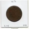 Sol 1791 D Lyon 1er semestre cuivre Louis XVI pièce de monnaie royale