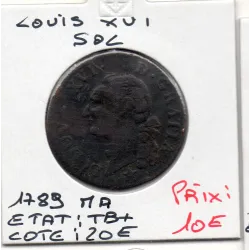 Sol 1789 MA Marseille TB+ Louis XVI pièce de monnaie royale