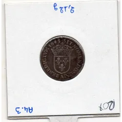 1/12 d'Ecu 1643 A Paris Point Louis XIII TB- 2eme Poincon de Warin pièce de monnaie royale
