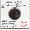 1/12 d'Ecu 1642A Paris Point Louis XIII TB 2eme Poincon de Warin pièce de monnaie royale