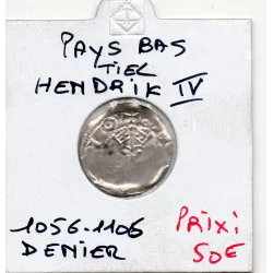 Pays Bas féodaux, Tiel Hendrik IV 1395-1438 Denier TB pièce de monnaie