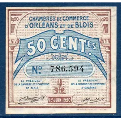 Orléans et Blois, 50 centimes, TTB, 1.6.1920 Pirot 96.1 Billet de la chambre de Commerce