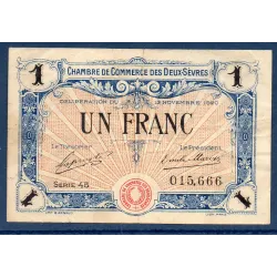 Niort 1 franc, TB+, 13.11.1920 Pirot 93.11 Billet de la chambre de Commerce