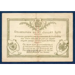 Niort 1 franc, TTB, 10.7.1916 Pirot 93.8 Billet de la chambre de Commerce