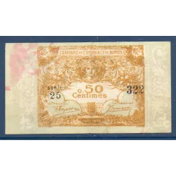 Nîmes 50 Centimes, TTB, ND Pirot 92.17 Billet de la chambre de Commerce
