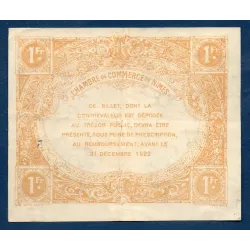 Nîmes 1 franc, TTB, ND Pirot 92.18 Billet de la chambre de Commerce