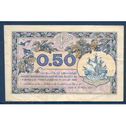 Paris 50 centimes, TB, 10.3.1920 Pirot 97.31 Billet de la chambre de commerce