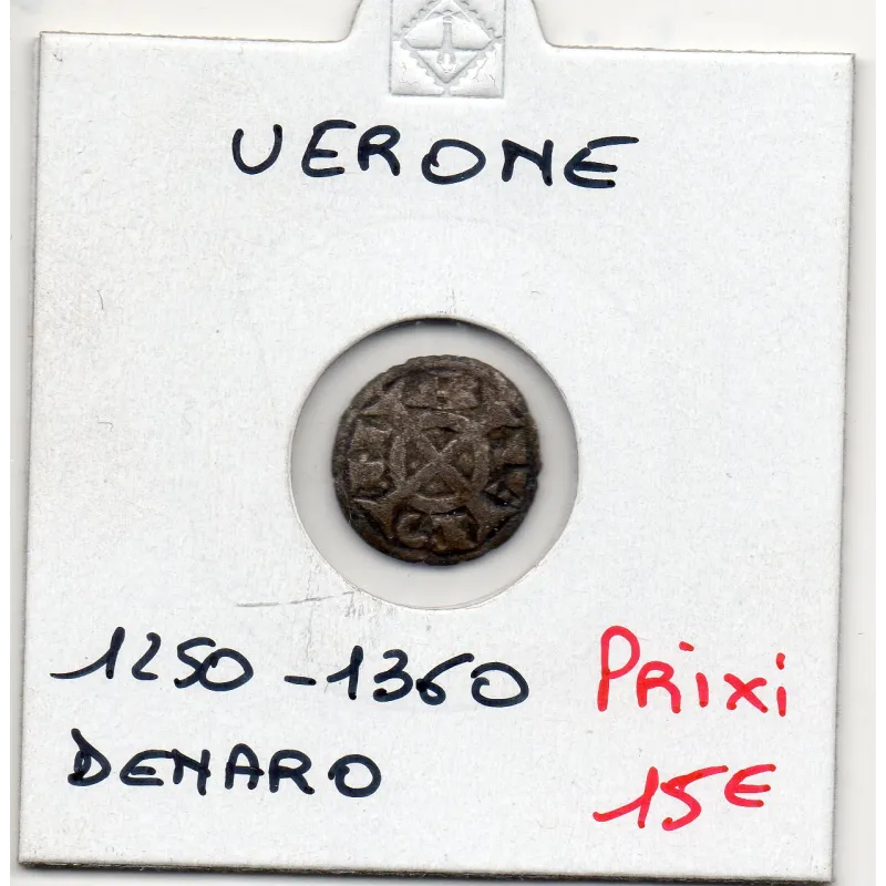 Italie Verone Denaro 1250-1360 TB pièce de monnaie Italie Verone Denaro 1250-1360 TB pièce de monnaie