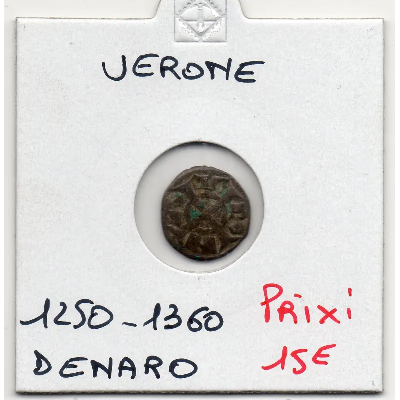 Italie Verone Denaro 1250-1360 TB pièce de monnaie Italie Verone Denaro 1250-1360 TB pièce de monnaie