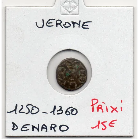 Italie Verone Denaro 1250-1360 TB pièce de monnaie