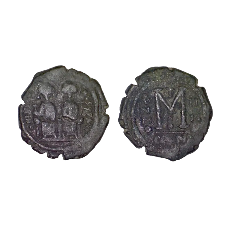 Follis Justin II et Sophie (568-569), SB 360 atelier Constantinople 2eme officine Follis Justin II et Sophie (568-569), SB 360 atelier Constantinople 2eme officine