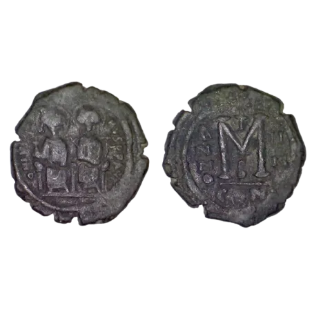 Follis Justin II et Sophie (568-569), SB 360 atelier Constantinople 2eme officine
