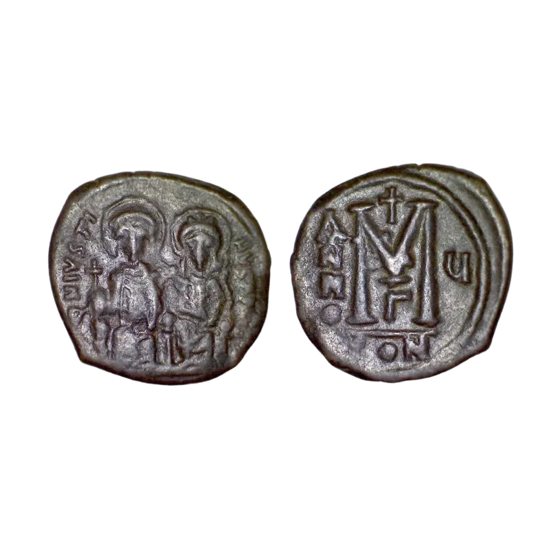 Follis Justin II et Sophie (570-571), SB 360 atelier Constantinople 3eme officine Follis Justin II et Sophie (570-571), SB 360 atelier Constantinople 3eme officine
