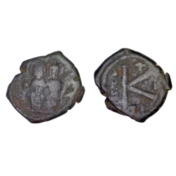 Demi Follis Justin II et Sophie (565-566), SB 366 atelier Thessalonique