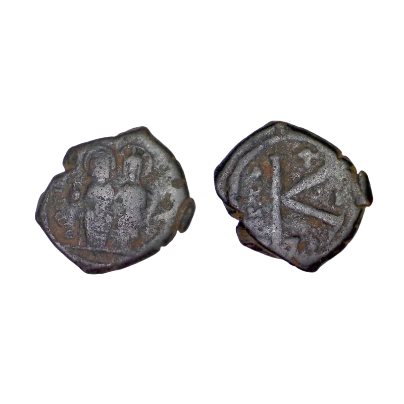 Demi Follis Justin II et Sophie (565-566), SB 366 atelier Thessalonique Demi Follis Justin II et Sophie (565-566), SB 366 atelier Thessalonique