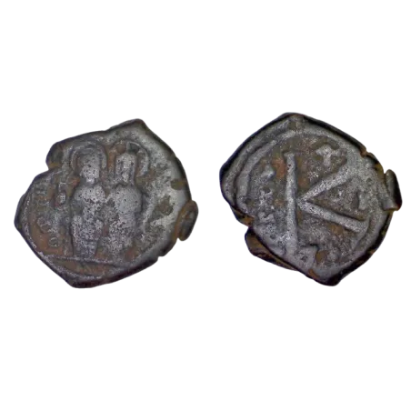 Demi Follis Justin II et Sophie (565-566), SB 366 atelier Thessalonique