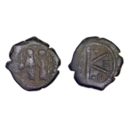 Demi Follis Justin II et Sophie (571-572), SB 366 atelier Thessalonique