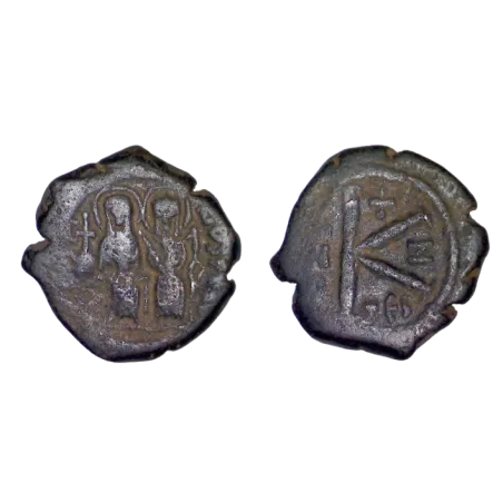 Demi Follis Justin II et Sophie (571-572), SB 366 atelier Thessalonique