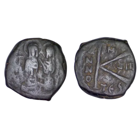 Demi Follis Justin II et Sophie (571-572), SB 366 atelier Thessalonique