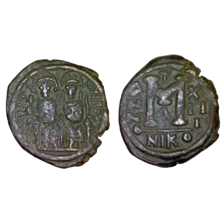 Follis Justin II et Sophie (577-578), SB 369 atelier Nicomedie 1ere officine