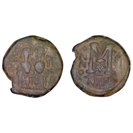 Follis Justin II et Sophie (570-571), SB 369 atelier Nicomedie 1ere officine