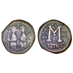 Follis Justin II et Sophie (574-575), SB 369 atelier Nicomedie 2eme officine