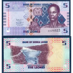 Sierra Leone P.36, neuf Billet de 5 leones 2022 Sengbe Pieh